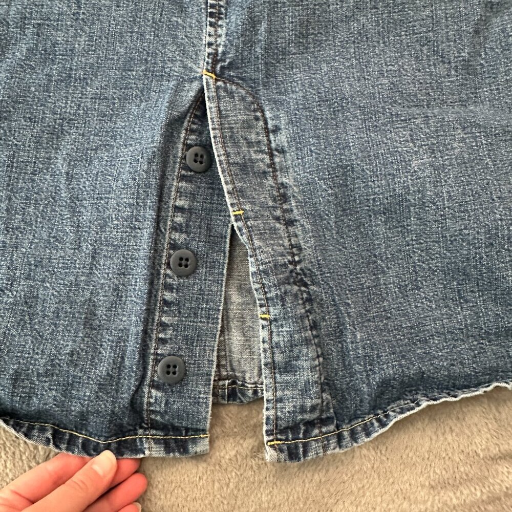 Vintage Lucky Brand Denim Midi Skirt Cargo 28/6 90s Y2K - Picture 5 of 10